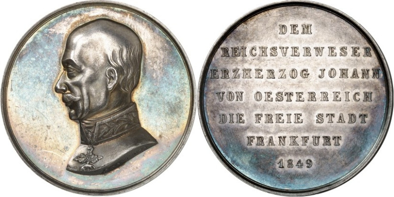 DEUTSCHE GESCHICHTE 1806-1918. 
FRANKFURT. 
Medaille 1849 (v. C.Zollmann) a. d...