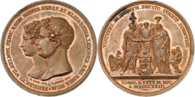 DEUTSCHE GESCHICHTE 1806-1918. PREUSSEN Kgr.. Friedrich Wilhelm III. (1797-)1806-1840. Medaille 1823 (v. König b. Loos) a. d. Vermählung v. Kronprinz ...