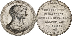 DEUTSCHE GESCHICHTE 1806-1918. PREUSSEN Kgr.. Wilhelm II. 1888-1918. Prämienmedaille o.J. (1889) für Ehejubilare (v. E.Weigand). Brb. des Kaiserpaares...