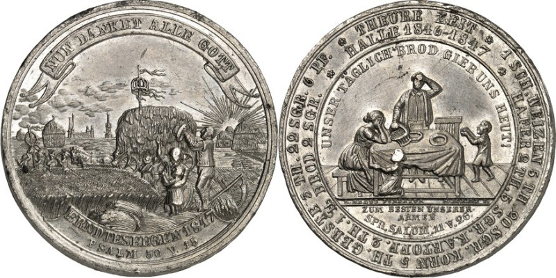 DEUTSCHE GESCHICHTE 1806-1918. 
SACHSEN-ANHALT. 
- Halle an der Saale. Medaill...
