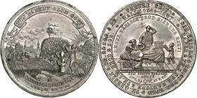 DEUTSCHE GESCHICHTE 1806-1918. SACHSEN-ANHALT. - Halle an der Saale. Medaille 1847 (o.Sign., v.H.Lorenz) a. d. Ende von Teuerung und Hungersnot 1846/4...