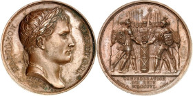 EUROPA. FRANKREICH. Napoleon I. 1804-1814 u. 1815. Medaille 1806 ( v.Andrieu u. Brenet) a.d. Gründung des Rheinbundes. Kopf Napoleons n.r./ Vierzehn d...