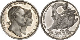 EUROPA. ÖSTERREICH. Franz II. (I.) 1792 (1806) -1835. Medaille 1816 (v. Losch u. Stiglmaier) a.d. 4. Vermählung des Kaisers. Die Köpfe des Paares n.r....