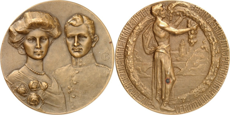 EUROPA. 
ÖSTERREICH. 
Karl I. 1916-1918. Medaille 1911 (v H. Kautsch)) a. s. H...