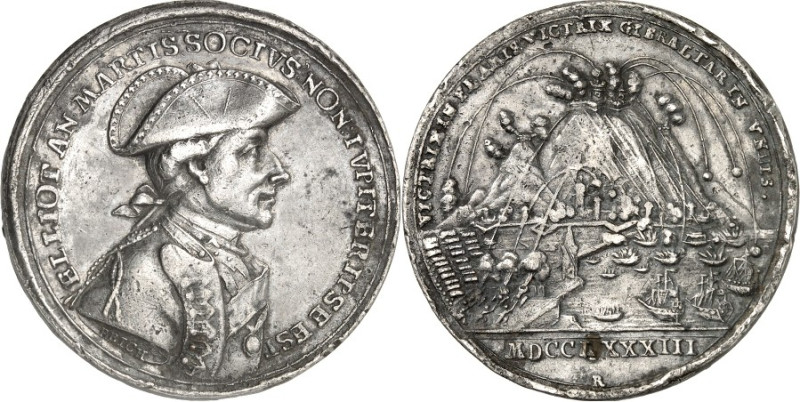 SCHIFFFAHRT. 
GROSSBRITANNIEN. Medaille 1783 (v.J.C. Reich) a. d. Belagerung vo...