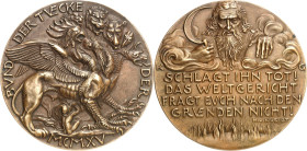 BILDHAUER und MEDAILLEURE des XIX. bis XXI. Jh.. DEUTSCHLAND vor    1945. GOETZ, Karl Xaver *1875 Augsburg +1950 München. Medaille 1915 Bund der Tücke...