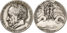 BILDHAUER und MEDAILLEURE des XIX. bis XXI. Jh.. DEUTSCHLAND vor    1945. GOETZ, Karl Xaver *1875 Augsburg +1950 München. Medaille 1932 GOETHE. 100. T...