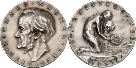 BILDHAUER und MEDAILLEURE des XIX. bis XXI. Jh.. DEUTSCHLAND vor    1945. GOETZ, Karl Xaver *1875 Augsburg +1950 München. Medaille 1933 Richard WAGNER...
