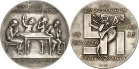BILDHAUER und MEDAILLEURE des XIX. bis XXI. Jh.. DEUTSCHLAND vor    1945. GOETZ, Karl Xaver *1875 Augsburg +1950 München. Medaille 1933 Arbeitsmarktla...