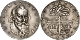 BILDHAUER und MEDAILLEURE des XIX. bis XXI. Jh.. DEUTSCHLAND vor    1945. GOETZ, Karl Xaver *1875 Augsburg +1950 München. Medaille 1933 Johannes BRAHM...
