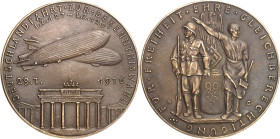 BILDHAUER und MEDAILLEURE des XIX. bis XXI. Jh.. DEUTSCHLAND vor    1945. GOETZ, Karl Xaver *1875 Augsburg +1950 München. Medaille 1936 Zeppelin- Deut...
