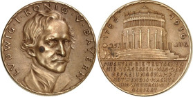 BILDHAUER und MEDAILLEURE des XIX. bis XXI. Jh.. DEUTSCHLAND vor    1945. GOETZ, Karl Xaver *1875 Augsburg +1950 München. Medaille 1936 Ludwig I. v. B...