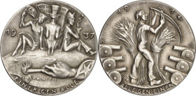 BILDHAUER und MEDAILLEURE des XIX. bis XXI. Jh.. DEUTSCHLAND vor    1945. GOETZ, Karl Xaver *1875 Augsburg +1950 München. Medaille 1937 Weißmetall Bro...