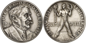 BILDHAUER und MEDAILLEURE des XIX. bis XXI. Jh.. DEUTSCHLAND vor    1945. GOETZ, Karl Xaver *1875 Augsburg +1950 München. Medaille 1937 Pierre de Coub...