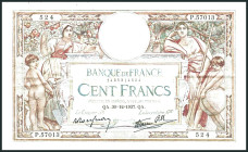 FRANKREICH. III. Republik -. 100 Francs 30.12.1937. Pick&nbsp; 86b. .