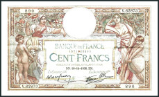 FRANKREICH. III. Republik -. 100 Francs 29.12.1938. Pick&nbsp; 86b. .