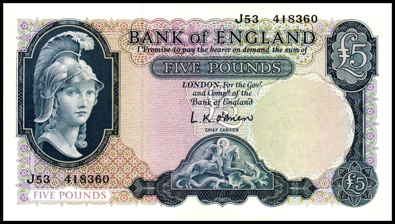 GROSSBRITANNIEN. 
5 Pounds o.D. (1961-63). Pick&nbsp; 372a. . 

I