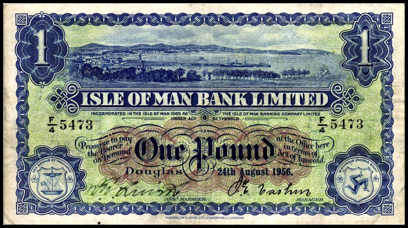 ISLE OF MAN. 
1 Pfund 24.08.1956. Pick&nbsp; 6 d. . 

III