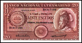 PORTUGAL. 20 Escudos 20.11.1958 Banco Nagional Ultramarino.Serie B. Pick&nbsp; 36. .