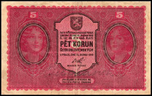 TSCHECHOSLOWAKEI. 5 Korun 15.04.1919. Pi. 7a. .