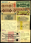 LAGERGELD. Lagergeld I. Weltkrieg 1914/18. SAMMLUNG Kriegsgefangenenlager. Sammellot: ab 1914-1923 Kriegs-Wechsel-Scheine (u.a . Brühl, Dinslacken, Go...