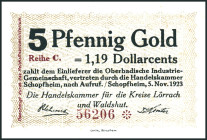 BADEN. SchopfheimHandelskammer d.Kr.Lörrach u.Waldshut. 1,2,5 Pf. Gold 5.11.1923. Rup. 285.1-3a. (3 Stück).