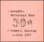BAYERN. Massing, J.Hummel. 5, 10, 20, 50 Pf. 1.7.1947 -1.08.1947. Ke. 142e, Schöne 2943b,2944b,2945b,2946b. 4 Stück.