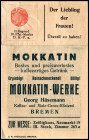 BREMEN. Bremen, Georg Häsemann, Kaffe u.Malz-Gr.Rösterei. 10 Pf. o.D. Mit einer Briefmarke.Wert 10 Pf. Tieste 6895.11. .