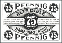 HAMBURG. Hamburg, Alte Diele. 50, 75 Pfg. o.D. -31.12.1921. (2x6) weißer, grauer Rand. Me.&nbsp; 515.1-3. kpl.(12 Stück).