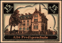 HAMBURG. Hamburg, Baptistengemeide. 5, 8, 10, 12, 15 Mark o.D in der Kunstlersignatur "22", ohne Wz, Opferscheine. Grab./Mehl 516.1. .