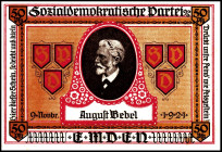 NIEDERSACHSEN. Emden, Sozialdemokratische Partei Deutschlands. 10, 25, 50 Pf., 1 Mark 4.-11.12.1921 Werbewoche. G.-M. 336.1. (4).