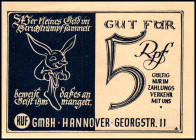 NIEDERSACHSEN. Hannover, Kuf-GmbH. 2x 5, 6x 10 Reichspfennig o.D. o.D 1945-49. Schöne&nbsp; 1171aa.bc,1172 aa,bc.1173a, bb,1174a,bb. 8 Stück.