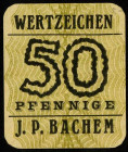 RHEINLAND. Köln, J.P.Bachem. 50 Pf. o.D. gedruckter Karton. v.E.&nbsp; 783.11. .