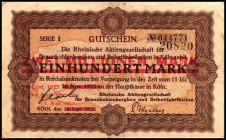 RHEINLAND. Köln, Rhein. AG f. Braunkohlenbergbau. 500.000 bis 100 Mrd. Mk. 1923 10 Mio.Mark serie II. v.E.&nbsp; 815.1,4 (schw.Üdr).5, 7, 10, 12b, 14a...