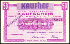RHEINLAND. Köln, Westdeutsche Kaufhof Aktiengesellschaft. entfällt. .