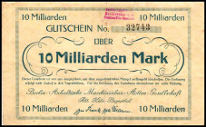 RHEINLAND. Köln-Bayenthal, BAMAG. 2 x 1 Mio. 2x 10 Mrd.Mark o.D - 15.9.1923. v.E.&nbsp; 835.2a.b, 3a.b. .