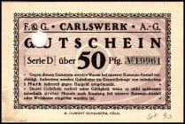 RHEINLAND. Köln-Mülheim, Felten & Guilleaume Carlswerk-AG. 5, 20, 25, 50 Pf. o.D. v.E. 864.1, 2, 3, 4. (4).