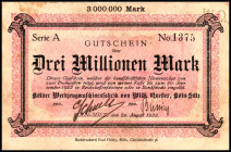 RHEINLAND. Köln-Sülz, K.Werkzeugmaschinenfabrik W. Quester. 3 Mio. Mk. 20.8.1923 bis 30.9.1923. v.E. 886.2, Ke. 2755b. .