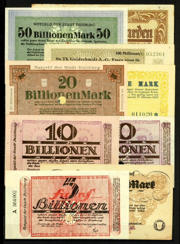 RHEINLAND. 
Sammlung. Sammellot. Meist Duisburg zb. 5,10, 20, 50 Bio -v.Eck 390...
