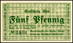 RHEINLAND/-PFALZ. Trier, Buchdruckerei Gebr. Koch. 5 Pf. 15.2.1920 ohne Wz. v.E. 1735.1, Gra/Me. 1342.1. .