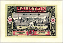 NOTGELD BESONDERER ART. LEDERGELD. OSTERWIECK am Harz (Sa.-Anhalt). 50 Mark 1.5.1922 Baustein weisse Glaceleder. Grab. 354. .