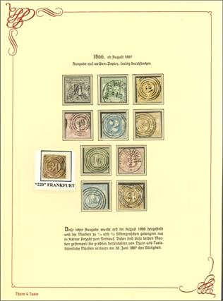 DEUTSCHES REICH. 
ALTDEUTSCHLAND. 
THURN UND TAXIS. Eine nach Hauptnummern kom...