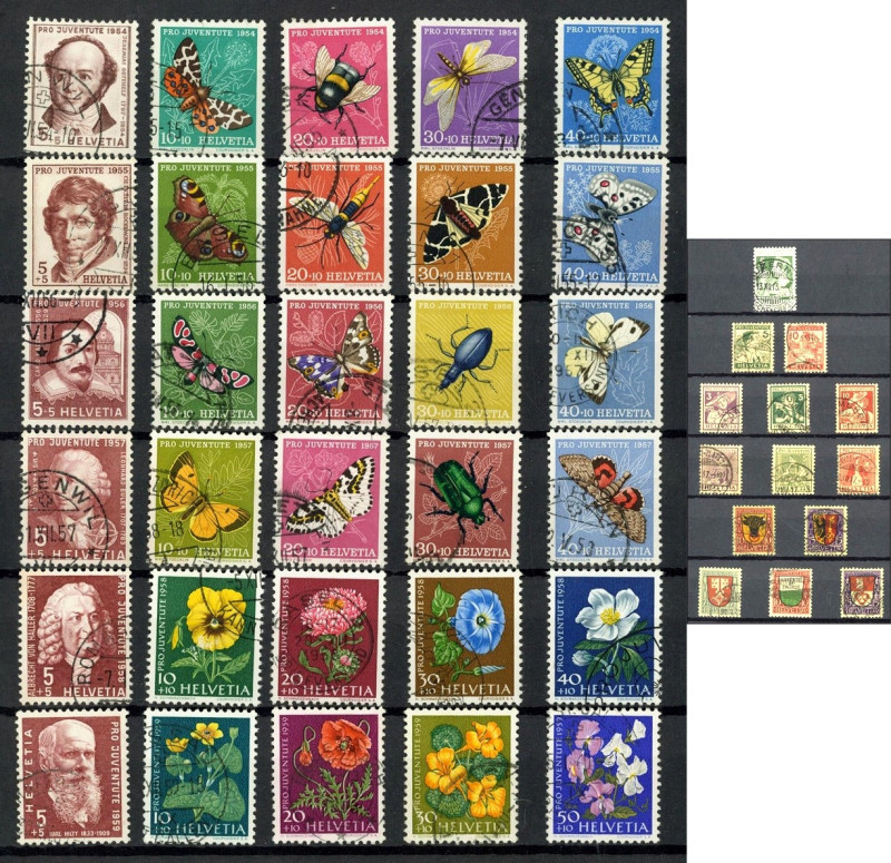 EUROPA. 
SCHWEIZ. 
Schweiz. Komplette Sammlung "Pro Juventute" 1913-1988 und "...