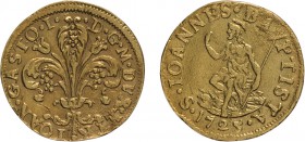 ZECCHE ITALIANE. GRANDUCATO DI TOSCANA. 
GIAN GASTONE (1723-1737). 
FIORINO 1725
Oro, 2,25 gr, 19 mm. Metallo granuloso, dovuto probabilmente da co...