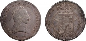 ZECCHE ITALIANE. GRANDUCATO DI TOSCANA. 
FERDINANDO III (1790-1801). FRANCESCONE 1799
Argento, 27,18 gr, 42 mm. Colpetti. qBB
D: FERDINANDVS III D ...