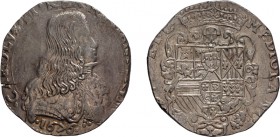 ZECCHE ITALIANE. MILANO. 
CARLO II DI SPAGNA (1675-1700). FILIPPO 1676
Argento, 27,91 gr, 40 mm. SPL
D: CAROLVS II REX HISPANIARVM Busto drappeggia...