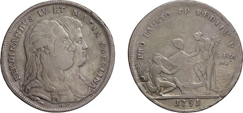 ZECCHE ITALIANE. REGNO DI NAPOLI. 
FERDINANDO IV (1759-1816). 120 GRANA 1791
A...