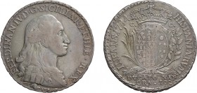 ZECCHE ITALIANE. REGNO DI NAPOLI. 
FERDINANDO IV (1759-1816). 100 GRANA 1784
Argento, 22,60 gr, 38 mm. Rara. BB
D: FERDINAN IV D G SICILIAR ET HIE ...