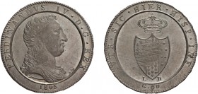 ZECCHE ITALIANE. REGNO DI NAPOLI. 
FERDINANDO IV (1759-1816). 60 GRANA 1805
Argento, 13,80 gr, 32 mm. Rara. Minimi graffietti. qFDC/FDC
D: FERDINAN...