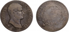 ZECCHE ITALIANE (NAPOLEONE IN ITALIA). TORINO. 
NAPOLEONE I PRIMO CONSOLE (1803-1804). 
5 FRANCHI AN 12 
Argento, 24,68 gr, 37 mm. Estremamente Rar...
